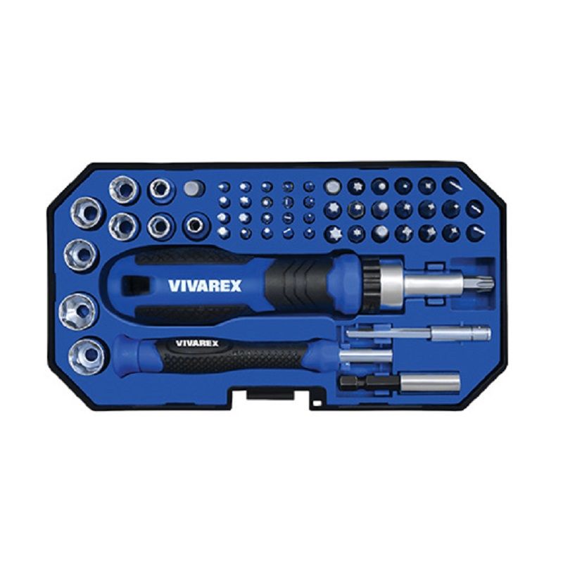 پیچ گوشتی جغجغه ای ساعتی و سری بکس ویوارکس مدل vr5565 sd مجموعه 55 عددی